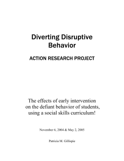 Diverting Disruptive Behavior