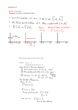 Rolle`s Theorem Suppose we have a function that... 1. 2. 3. Section