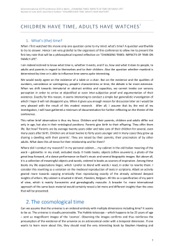 Keynote Prof. Dr. Jean-Pierre Vanhee: Children have time