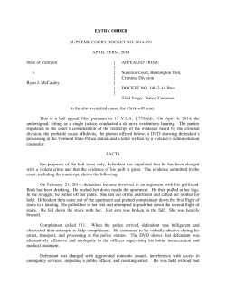 entry order - Vermont Judiciary