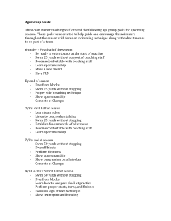 Age Group Goals The Arden Manor coaching staff created the