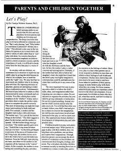 PARENTS AND CHILDREN TOGETHER Let`s Play!