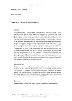 Youth theory - TEXT Journal