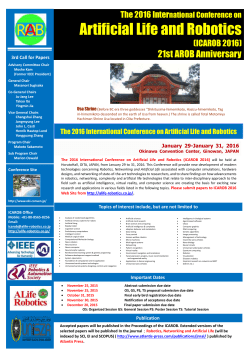 The 2016 International Conference on Artificial Life and Robotics