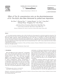 Effect of Tm&ndash;Er concentration ratio on the photoluminescence of Er