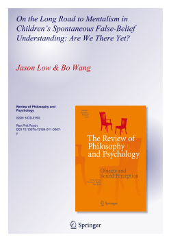 On the Long Road to Mentalism in Children`s Spontaneous