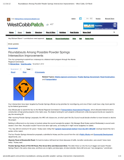 Roundabouts Among Possib...s - West Cobb, GA