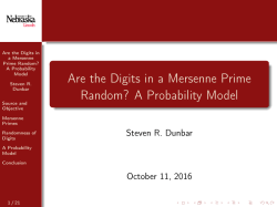 Are the Digits in a Mersenne Prime Random? A Probability Model