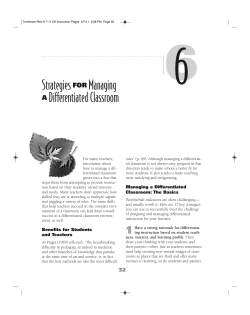 Strategies FOR Managing A Differentiated Classroom