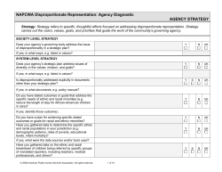 NAPCWA Disproportionate Representation: Agency Diagnostic