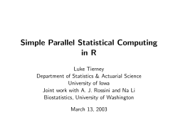 Simple Parallel Statistical Computing in R