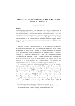 APPLICATION OF LOCALIZATION TO THE MULTIVARIATE