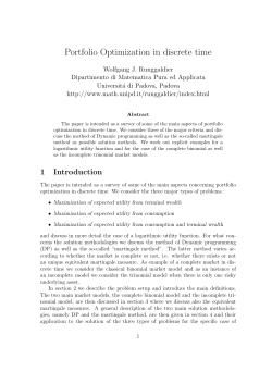 Portfolio Optimization in discrete time