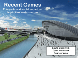 Recent Games Economic and social impact of the host cities and