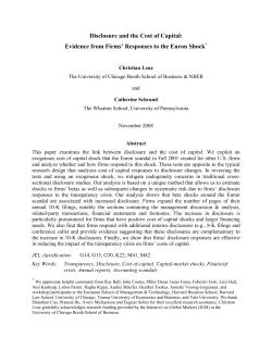 Disclosure and the Cost of Capital: Evidence from Firms