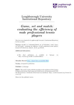 Game, set and match: evaluating the e ciency of male professional
