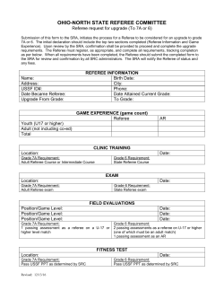 Referee Upgrade Request Form - Ohio North State Referee
