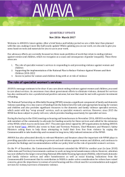The role of specialist women`s services