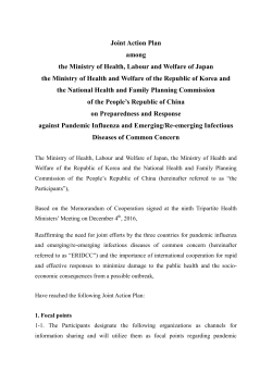 Joint Action Plan among the Ministry of Health, Labour and Welfare