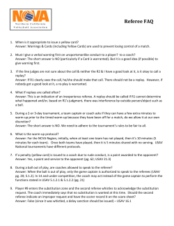 Referee FAQ