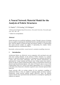 A Neural Network Material Model for the Analysis of