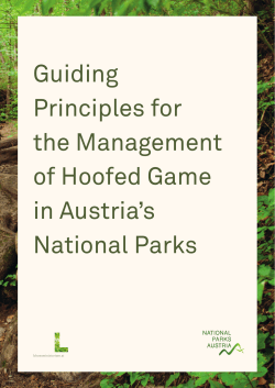 Guiding Principles for the Management of Hoofed Game in Austria`s