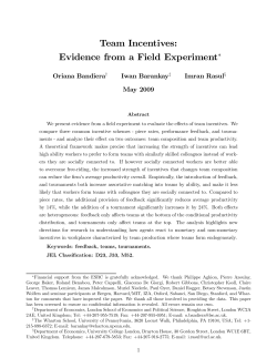Team Incentives: Evidence from a Field