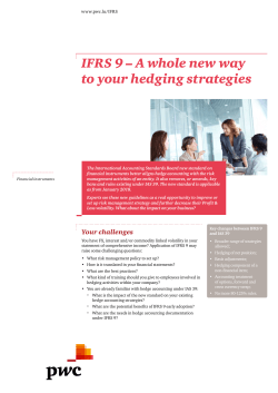IFRS 9 - A whole new way to your hedging strategies