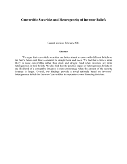 "Convertible Securities and Heterogeneity of Investor Beliefs"