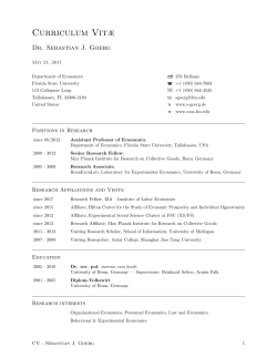 CV Sebastian J. Goerg - Dr. Sebastian J. Goerg