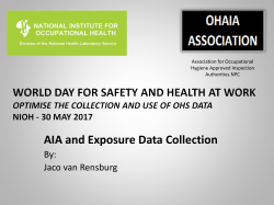 AIA and Exposure Data Collection NIOH 30 May 2017