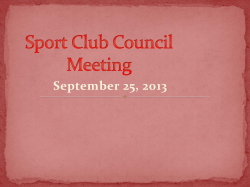 Sport Club Council Meeting - KU Recreation Services