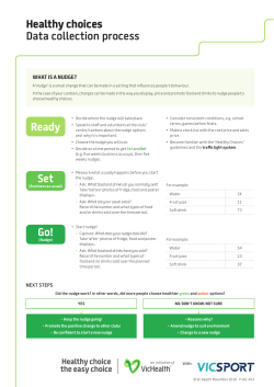 Healthy choices Data collection process Ready Set Go!