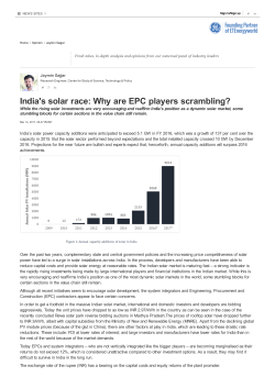 India`s solar race: Why are EPC players scrambling?