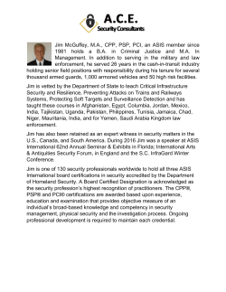 Jim McGuffey, M.A., CPP, PSP, PCI, an ASIS member since 1981