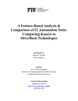 Comparing Kaseya to  - FIU School of Computing and