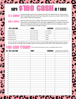 $100 CASH TRACKER IN 7 DAYS EARN