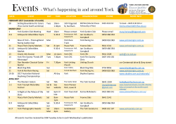 Events - What`s happening in and around York