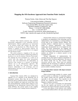 Mapping the OO-Jacobson Approach into Function Point