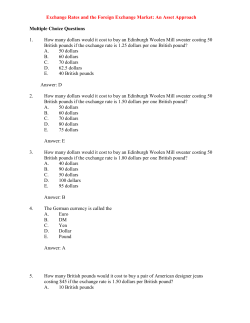 Exchange Rates and the Foreign Exchange Market: An Asset