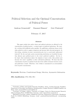 Political Selection and the Optimal Concentration of Political Power