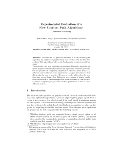 Experimental Evaluation of a New Shortest Path Algorithm*