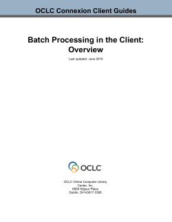 Batch Processing in the Client: Overview