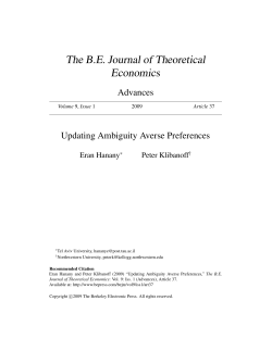 The B.E. Journal of Theoretical Economics