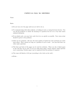 CMPSCI 611 FALL `09: MIDTERM Name: Rules