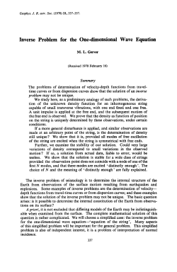 Inverse Problem for the One