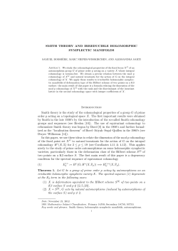 SMITH THEORY AND IRREDUCIBLE HOLOMORPHIC