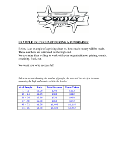EXAMPLE PRICE CHART DURING A FUNDRAISER Below is an
