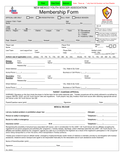 Membership Form - New Mexico Youth Soccer Association