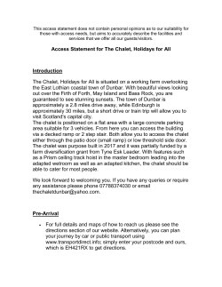 Access Statement for The Chalet, Holidays for All